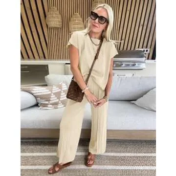 Stylish TIQOJE Womens 2 Piece Outfit for Summer Comfort