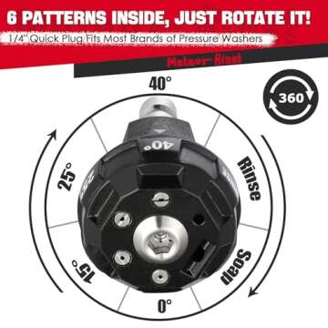 Meteor Blast Pressure Washer Nozzle, 6-in-1 Quick Change over and Adjustable, Power Washer Tips Repl...