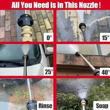 Meteor Blast Pressure Washer Nozzle, 6-in-1 Quick Change over and Adjustable, Power Washer Tips Replacement with 1/4 inch Quick Connector, MAX 4000PSI for Pressure Washer