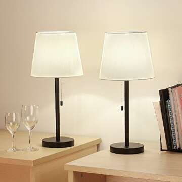 Elegant HAITRAL Bedside Table Lamps Set of 2 for Any Room