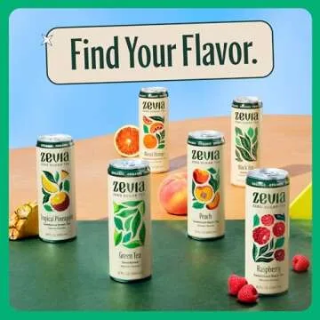Zevia Zero Sugar Tea, Black Tea with Raspberry, 12 oz Cans (12-Pack) – Naturally Sweetened, Non-GMO Project Verified, Gluten-Free, Vegan