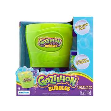 Gazillion Tornado Bubble Machine - Kids Bubble Blower - Blows 4500 Bubbles per Minute - Ideal for Outdoor Fun & Parties - Includes 4 oz. Gazillion Bubble Non-Toxic Solution
