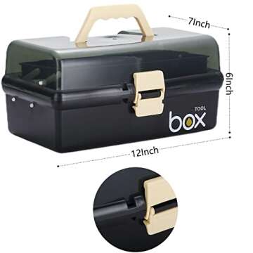 Kinsorcai 12'' Three-Layer Clear Plastic Storage Box/Tool Box, Multipurpose Organizer and Portable H...