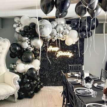 Black Shimmer Wall Backdrop for Weddings & Events