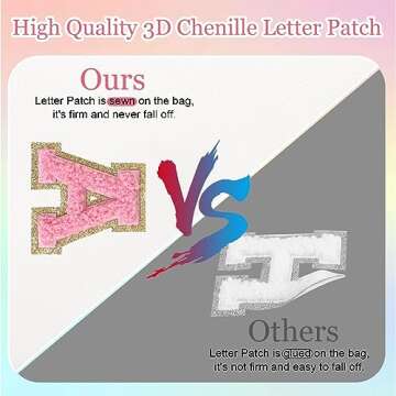 Small Personalized Letter Makeup Bag, Cute PU Leather Chenille Letters Cosmetic Bag Travel Makeup Bag, Preppy Makeup Pouch Travel Organizer Zipper Pouch Organizer for Women and Girls(WhitePink-M)