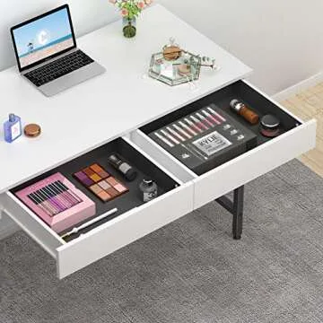 CubiCubi 40 Inch Computer Desk with 2 Drawers for Space Saving