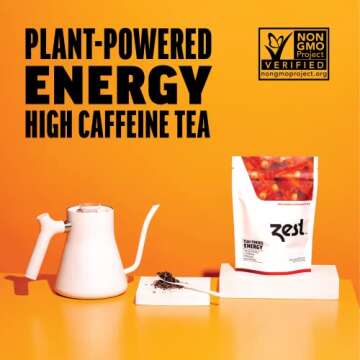 Zest 150mg High Caffeine Energy Loose Leaf Blend - Spicy Masala Chai Black Tea - 4 Oz - All Natural ...