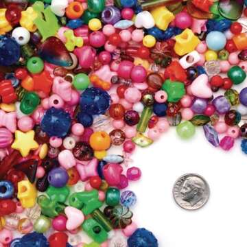 Colorations® Multi-Mix Beads, Great Value Assorted Beads, 1 lb, Approx 3,000 Beads, raft Projects, Crafts for Kids, Jewelry Making, Hair Accessories, Key Chains, Ornaments