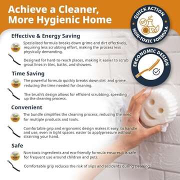 Extra Mile at Home Power Paste Natural Cleaner Bundle, Includes Power Paste With Flexible Brush for Hard to Reach Cleaning Projects