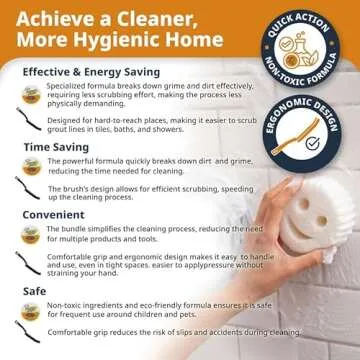 Extra Mile at Home Power Paste Natural Cleaner Bundle, Includes Power Paste With Flexible Brush for Hard to Reach Cleaning Projects