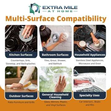 Extra Mile at Home Power Paste Natural Cleaner Bundle, Includes Power Paste With Flexible Brush for Hard to Reach Cleaning Projects