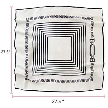 mokoomiss Silk Feeling Scarf Neck Scarf Square Head Scarf for Women Silk Bandana Scarf 27.5 × 27.5 inches 07a