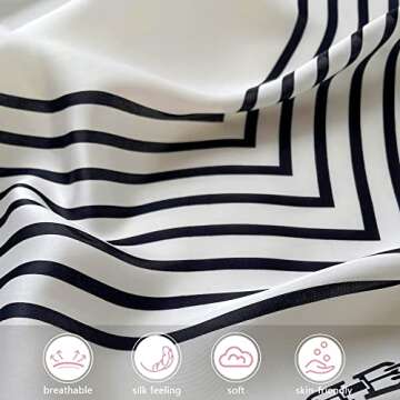 mokoomiss Silk Feeling Scarf Neck Scarf Square Head Scarf for Women Silk Bandana Scarf 27.5 × 27.5 inches 07a