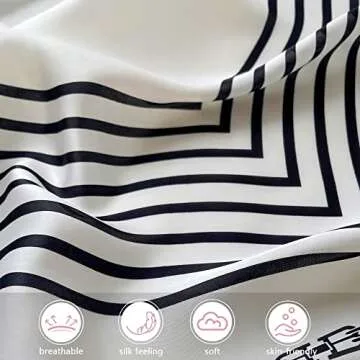 mokoomiss Silk Feeling Scarf Neck Scarf Square Head Scarf for Women Silk Bandana Scarf 27.5 × 27.5 inches 07a