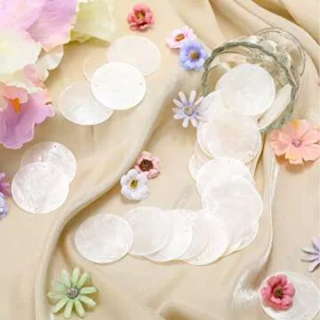 Tatuo 60 Pcs Round Capiz Shells for Crafting & Decor