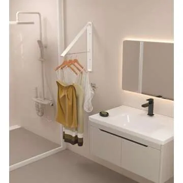 Dr.DJ Wall Mounted Clothes Drying Rack for Space Savings