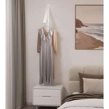 Dr.DJ Clothes Drying Rack Wall Mounted, Retractable & Foldable Clothes Hanger for Laundry Room Organization and Storage, Clothes Hanger Rack for Dorm, Closet, Balcony, Laundry Room(1P, Metal, White)