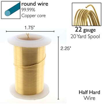 22-Gauge Tarnish-Resistant Craft Wire for Jewelry Making