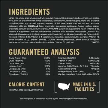 Premium Purina Pro Plan Lamb and Rice Dog Food - 35 lb.