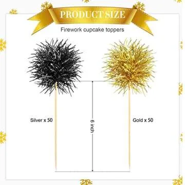 Chinco Foil Firework Cupcake Toppers for Any Occasion