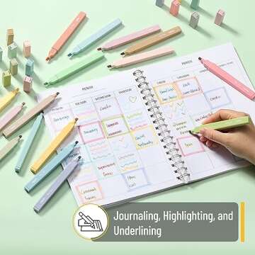 Mr. Pen- Aesthetic Highlighters, 20 pcs, Chisel Tip, Pastel Colors, No Bleed Bible Highlighter Pastel,Assorted Colors, Christmas Gifts