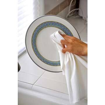 Nouvelle Legende Reusable Commercial Grade Cotton Flour Sack Towels – Ultra-Soft, Lint-Free, for Kitchen, Food Prep, & Baking, 28 x 29 Inches, 12-Pack, White