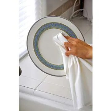 Nouvelle Legende Reusable Commercial Grade Cotton Flour Sack Towels – Ultra-Soft, Lint-Free, for Kitchen, Food Prep, & Baking, 28 x 29 Inches, 12-Pack, White