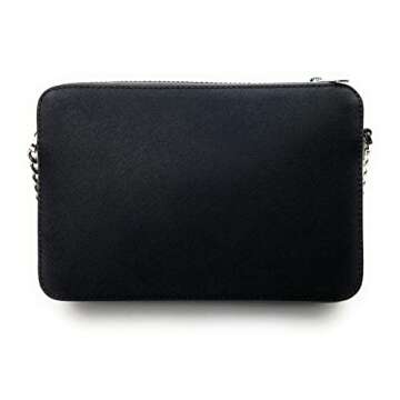 Michael Kors Women's Jet Set Item Crossbody Bag in Black with Silver hardware (Black/Silver)