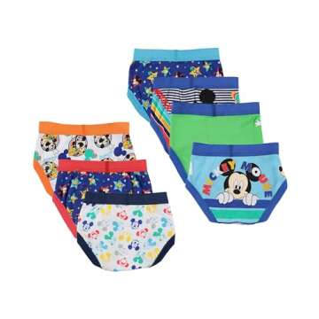 Disney Mickey Mouse Boys 7-Pack Briefs - Perfect Comfort for Little Ones!