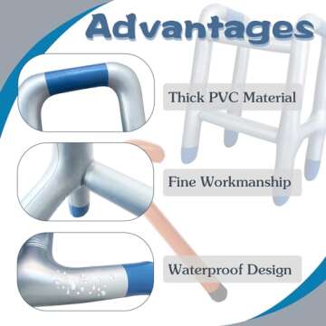 2 PCS Inflatable Walker and Cane,Funny Old Age Costume Accessories,Retirement Party Decorations Gag Gift for Kids,100th Day of School,Christmas,Halloween