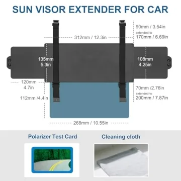 Veharvim Sun Visor Extender for Cars - Polarized Comfort & Safety
