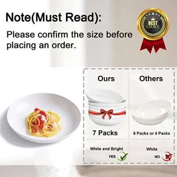 DeeCoo Porcelain Pasta Bowls - Elegant & Versatile