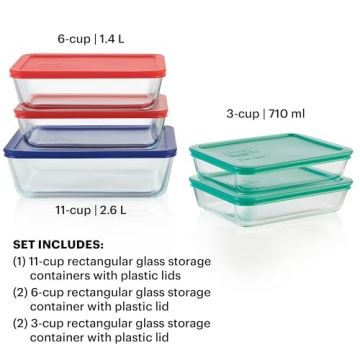 Durable Pyrex Glass Food Storage Set for Easy Meal Prep