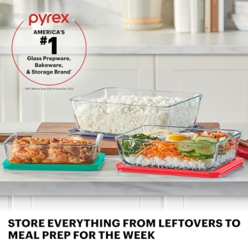 Durable Pyrex Glass Food Storage Set for Easy Meal Prep