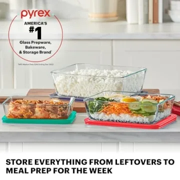 Durable Pyrex Glass Food Storage Set for Easy Meal Prep