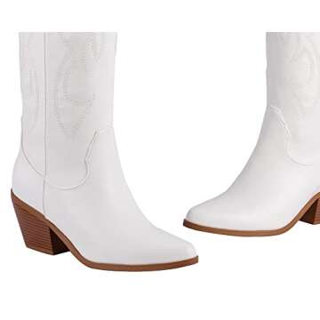 Foklysp Women's Cowboy Boots Classic Embroidered Style