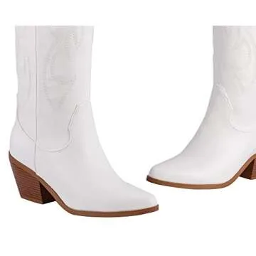 Foklysp Women's Cowboy Boots Classic Embroidered Style