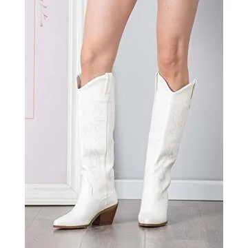 Foklysp Women's Cowboy Boots Classic Embroidered Style