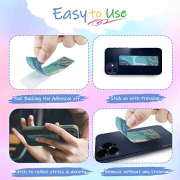 40 Pcs Calm Strips,Calm Strips for Anxiety Sensory Stickers,Fidgets for Classroom Rough Sensory Stri...