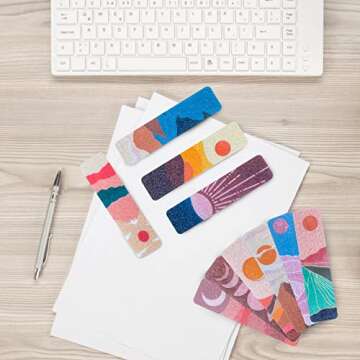 40 Pcs Calm Strips,Calm Strips for Anxiety Sensory Stickers,Fidgets for Classroom Rough Sensory Strips,Sensory Stickers for Anxiety Relief,Calming Strips Calm Down Corner Supply (Boho Style)