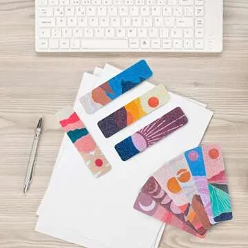 40 Pcs Calm Strips,Calm Strips for Anxiety Sensory Stickers,Fidgets for Classroom Rough Sensory Strips,Sensory Stickers for Anxiety Relief,Calming Strips Calm Down Corner Supply (Boho Style)