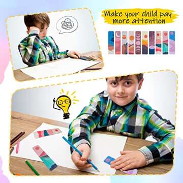 40 Pcs Calm Strips,Calm Strips for Anxiety Sensory Stickers,Fidgets for Classroom Rough Sensory Strips,Sensory Stickers for Anxiety Relief,Calming Strips Calm Down Corner Supply (Boho Style)