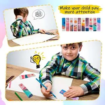 40 Pcs Calm Strips,Calm Strips for Anxiety Sensory Stickers,Fidgets for Classroom Rough Sensory Strips,Sensory Stickers for Anxiety Relief,Calming Strips Calm Down Corner Supply (Boho Style)