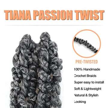 ToyoTress Passion Twist Hair - 10 Inch Ombre Gray - 8 Packs
