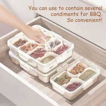 Portable 8-Compartment Snackle Box for Fresh Snacks On The Go