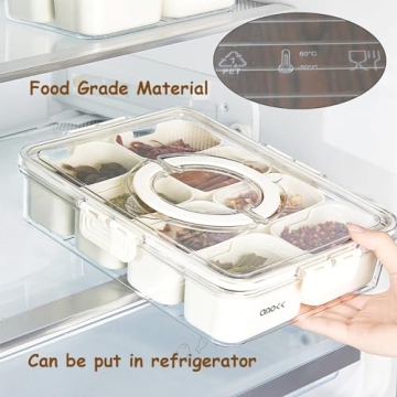 Portable 8-Compartment Snackle Box for Fresh Snacks On The Go