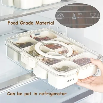 Portable 8-Compartment Snackle Box for Fresh Snacks On The Go