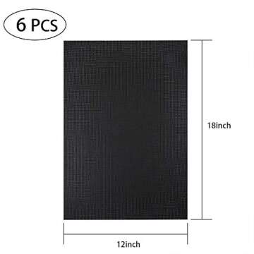 Pllieay 6 Pieces Black Aida Cloth for Cross Stitch