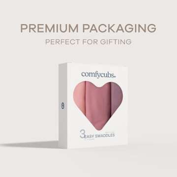 Comfy Cubs Easy Swaddle Blanket 3 Pack for Newborns