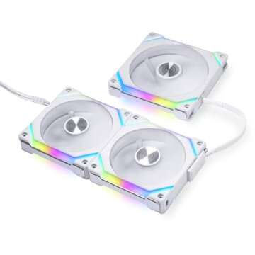 Lian Li UNI Fan SL V2 RGB Revolutionized Daisy-Chain ARGB Fan 120mm Triple Pack White SL120V2-3W